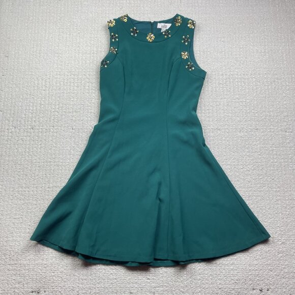 Belle by Badgley Mischka Fit and Flare Dress Size 10 Cocktail Party Green - Picture 1 of 13